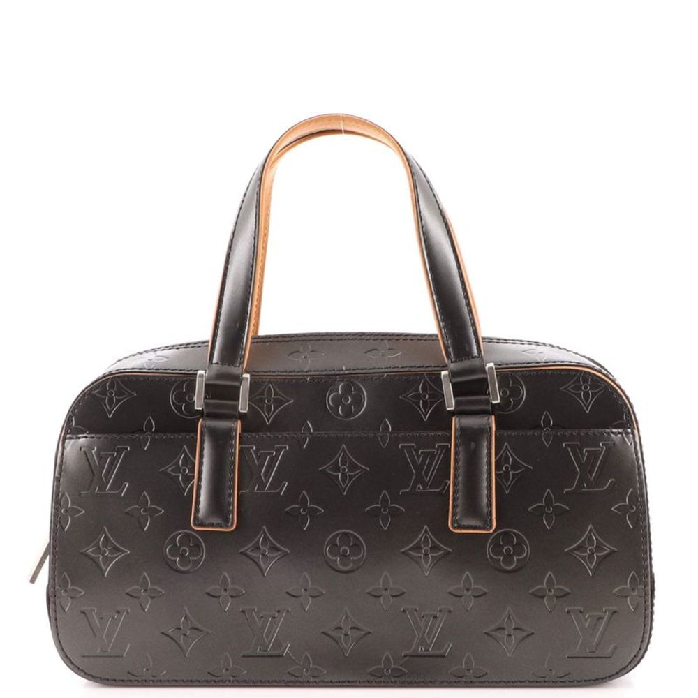 Louis Vuitton Mat Shelton Handbag Monogram Vernis Gray